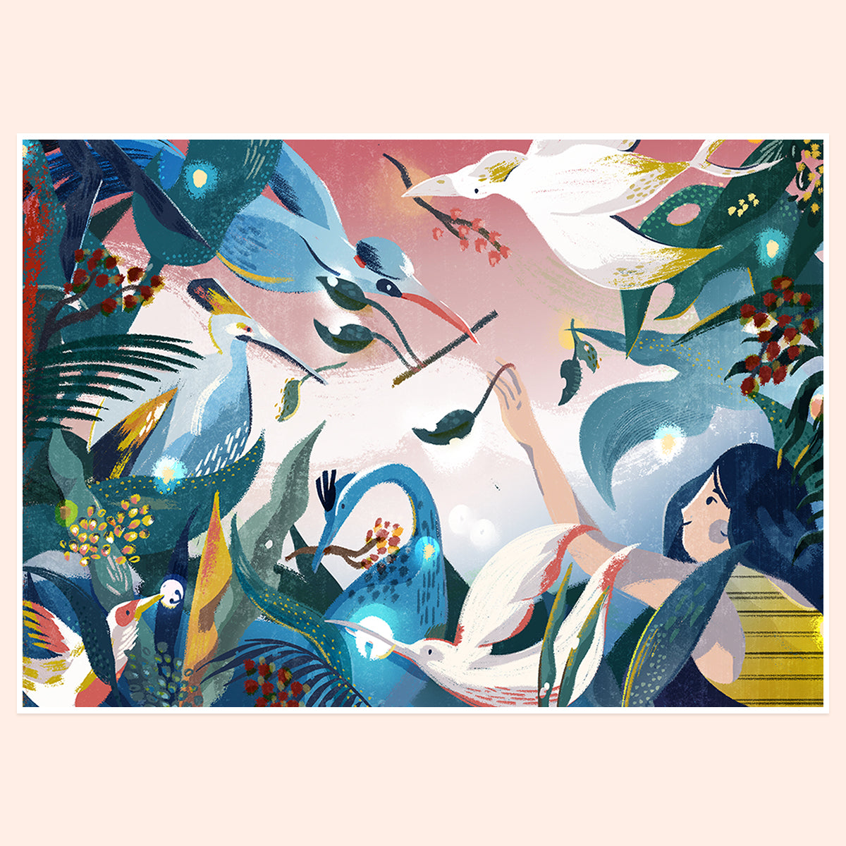 Birds & Bells Print