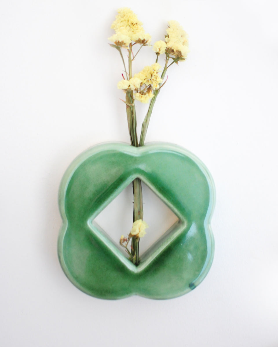 Clover Wall Vase 04 — Jade green