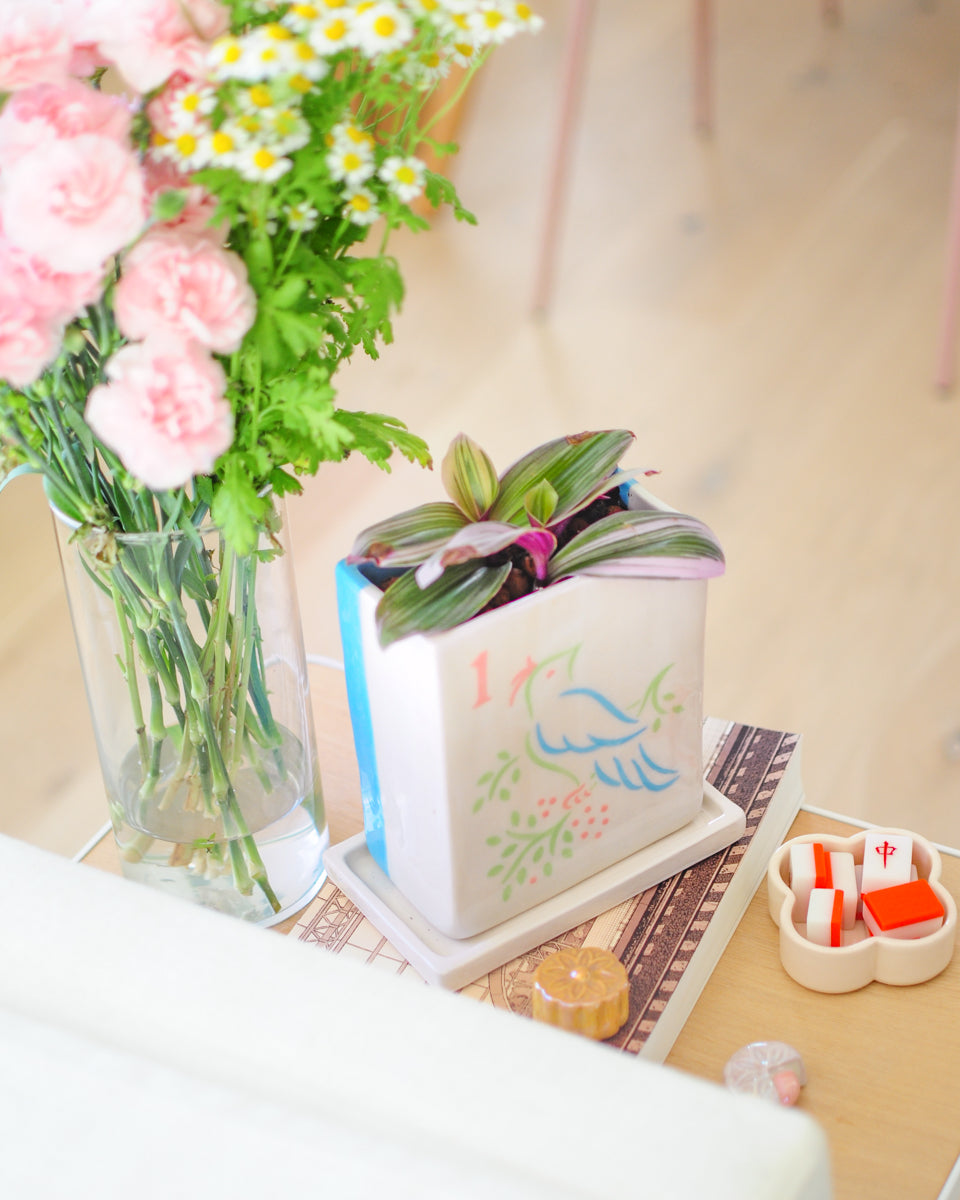Mahjong planter — Sparrow
