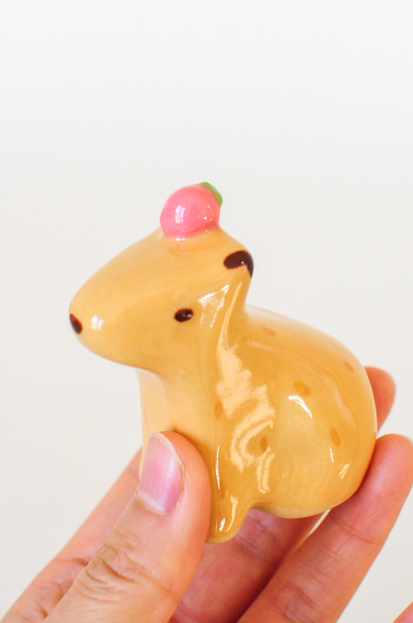 Capybara Figurine — Strawberry