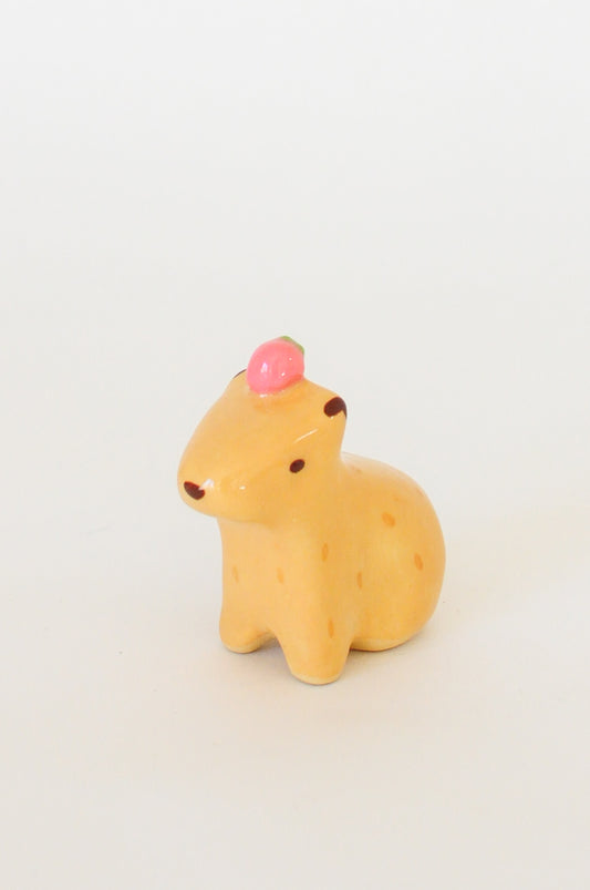 Capybara Figurine — Strawberry