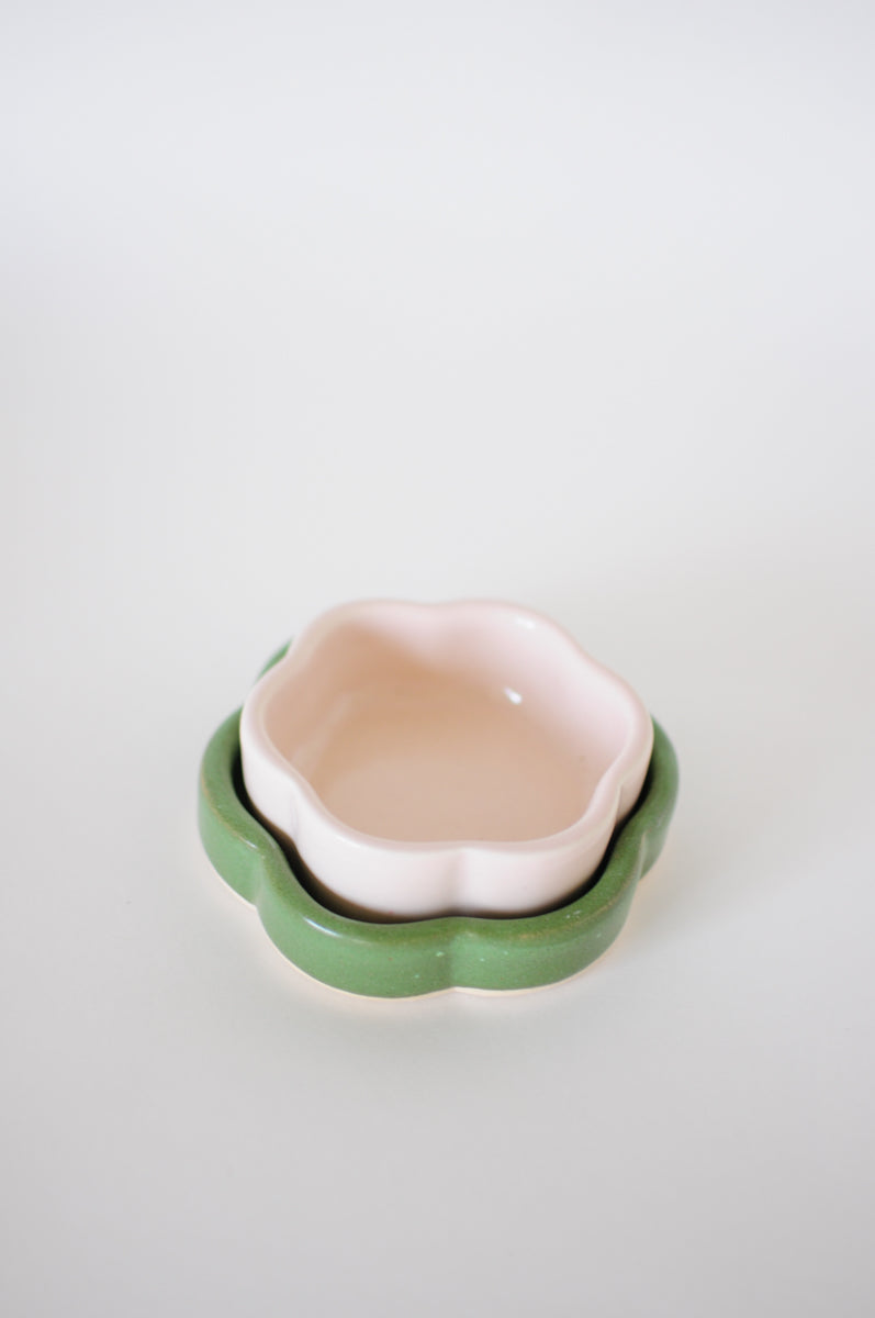 Dish set — Pink & Green (II)