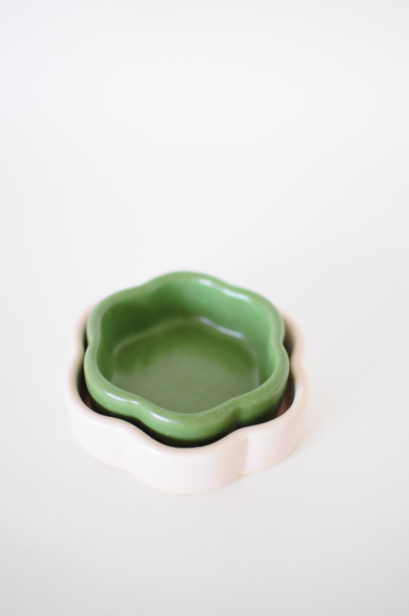 Dish set — Pink & Green (I)