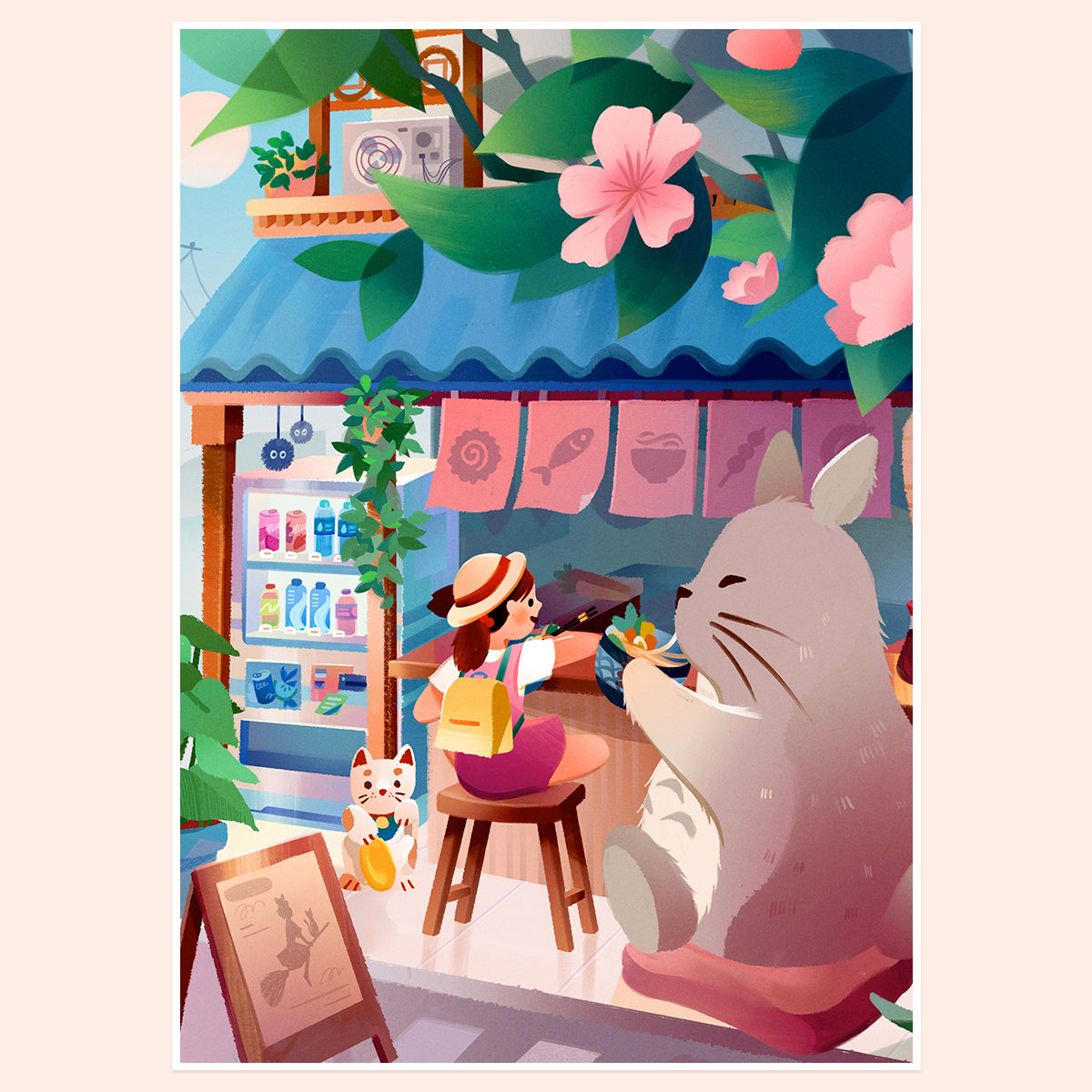 Cafe Totoro Print